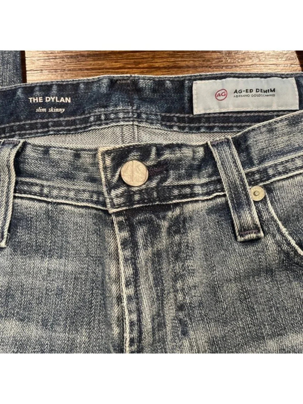 AG Dylan Slim Skinny Jean 32x33 UDK Faded Distressed AG-ED Denim Stretch Grunge